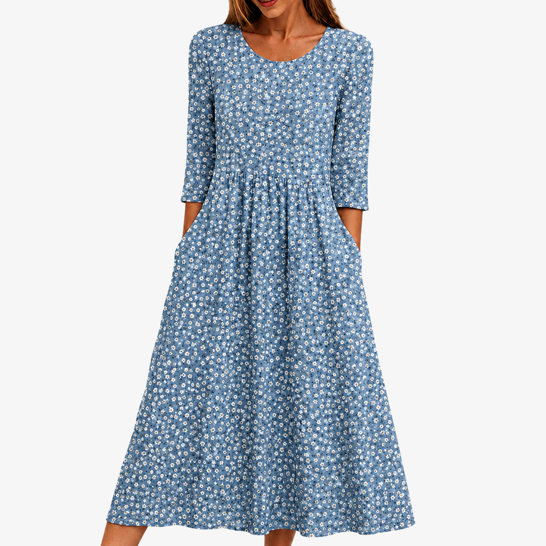 Clara | Floral Pocket Midi Dress