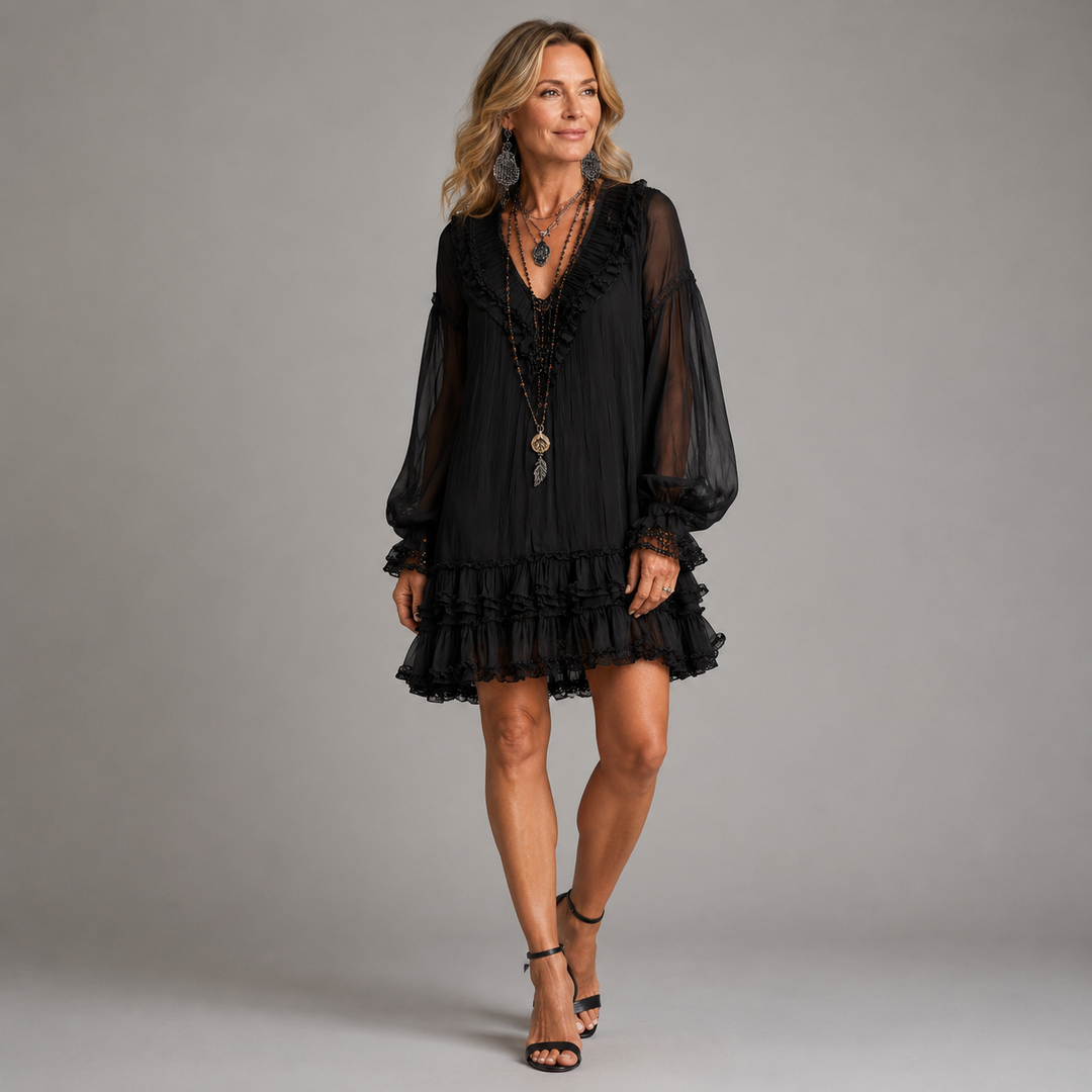 Celeste | Ruffle Sleeve Mini Dress