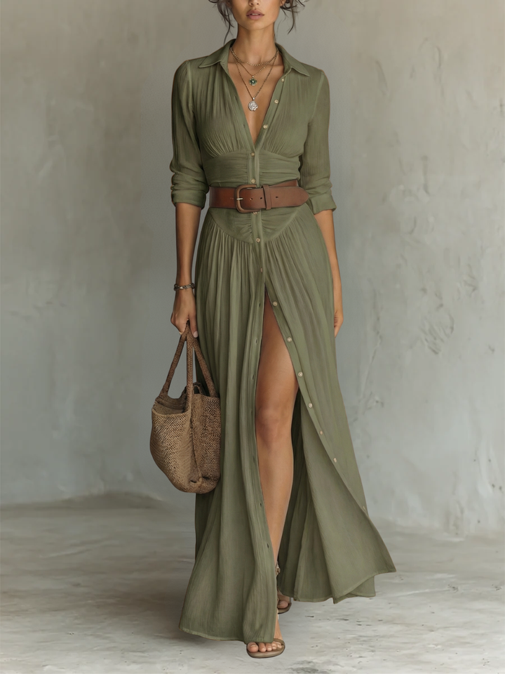 Bianca | Button-Front Maxi Dress