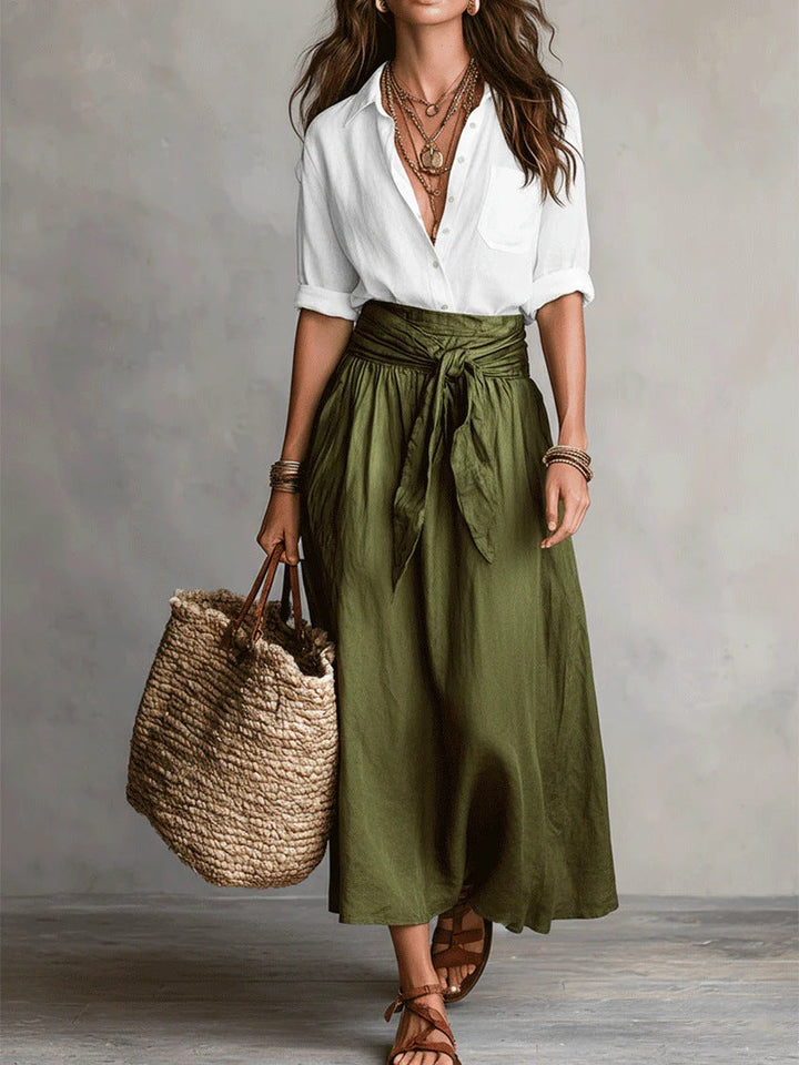 Serena | Blouse & Tie-Waist Skirt Set