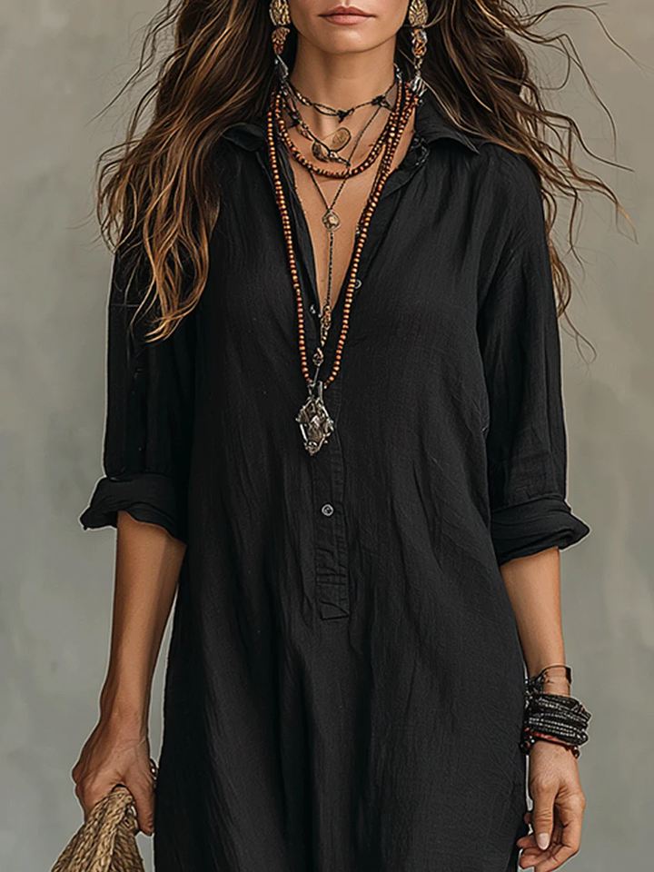Mara | Relaxed Button Maxi Dress
