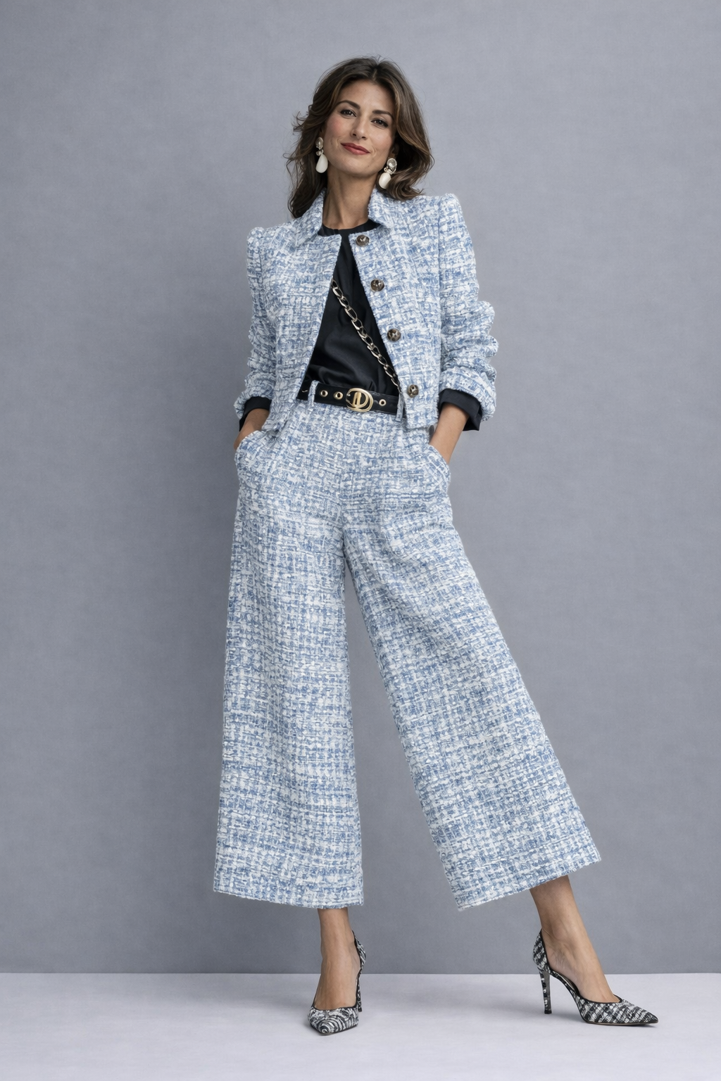 Victoria | Tweed Jacket & Wide-Leg Pant Set