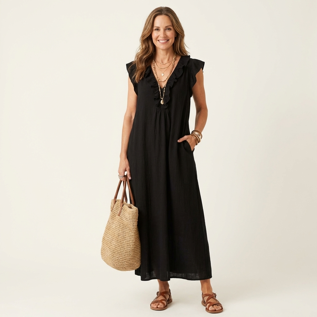 Claire | Ruffle Detail Maxi Dress