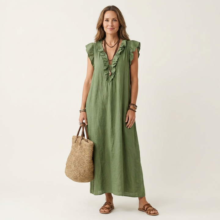 Claire | Ruffle Detail Maxi Dress