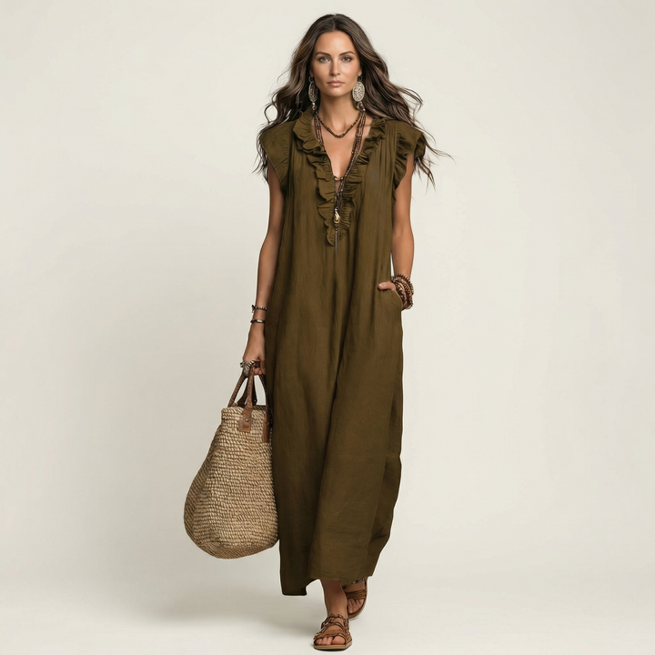 Claire | Ruffle Detail Maxi Dress